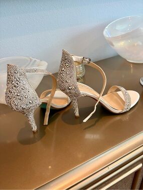 Betsy Johnson Crystal Ankle Strap Sandals